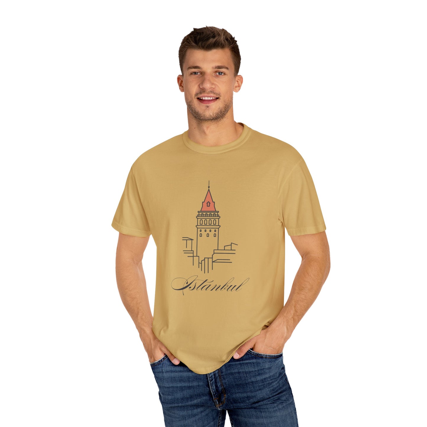 Galata Tower Istanbul Unisex Garment-Dyed T-shirt - Casual Chic Travel Tee