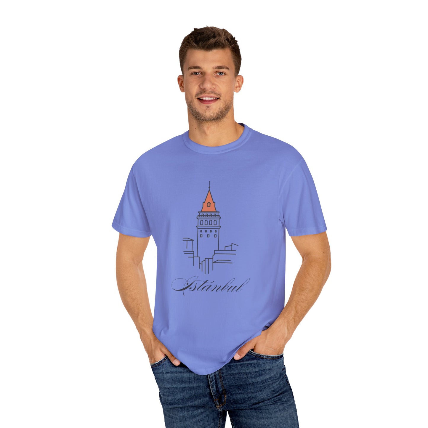 Galata Tower Istanbul Unisex Garment-Dyed T-shirt - Casual Chic Travel Tee