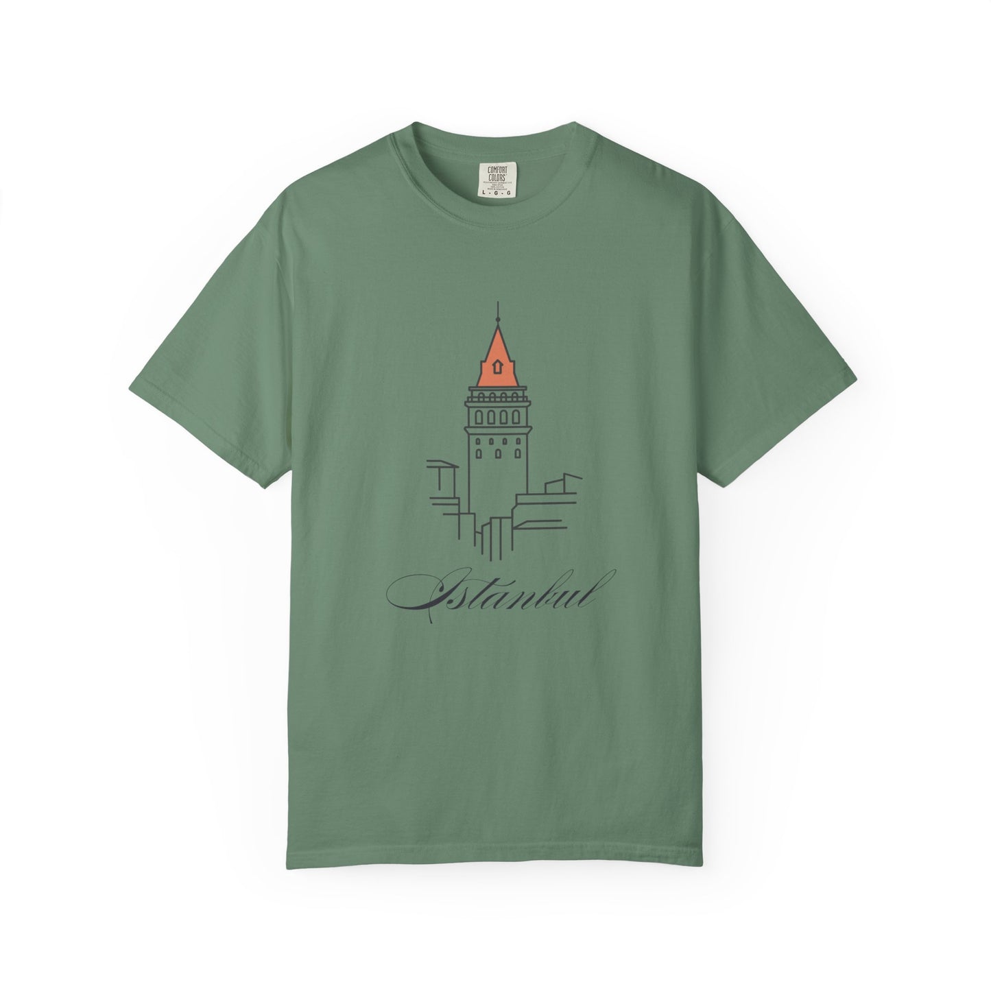 Galata Tower Istanbul Unisex Garment-Dyed T-shirt - Casual Chic Travel Tee