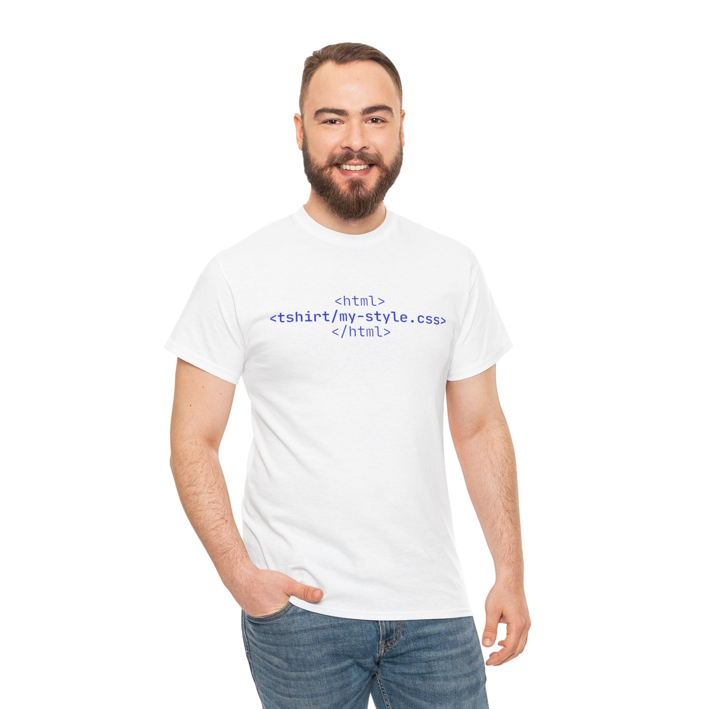 HTML Code Unisex Heavy Cotton Tee for Tech Lovers
