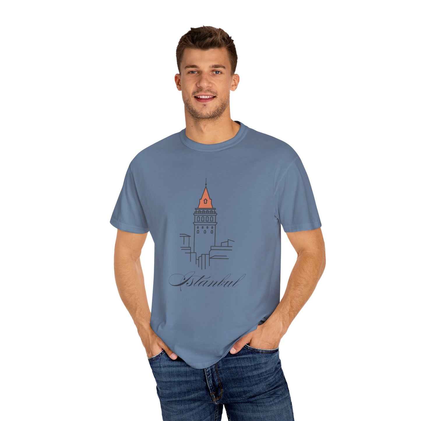 Galata Tower Istanbul Unisex Garment-Dyed T-shirt - Casual Chic Travel Tee