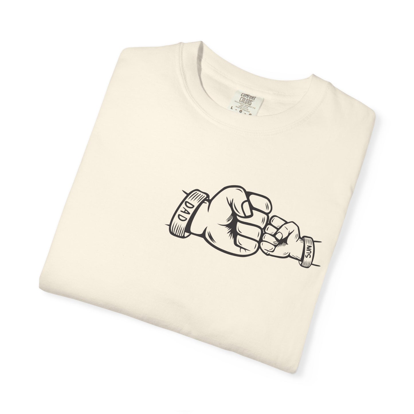 Unisex Garment-Dyed T-shirt with Fathers Day Fist Bump Design - Casual, Comfortable, Perfect for Everyday Wear