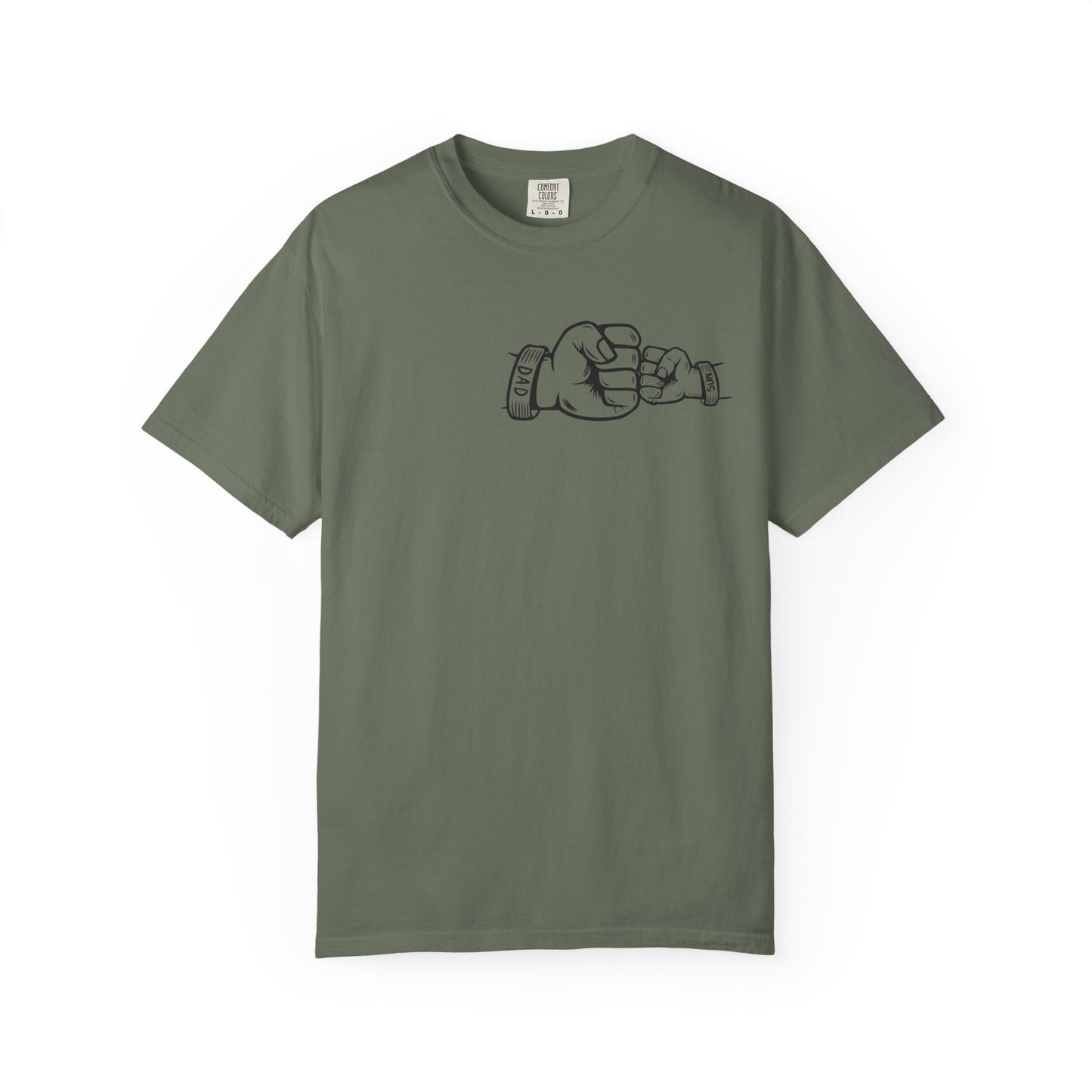Unisex Garment-Dyed T-shirt with Fathers Day Fist Bump Design - Casual, Comfortable, Perfect for Everyday Wear