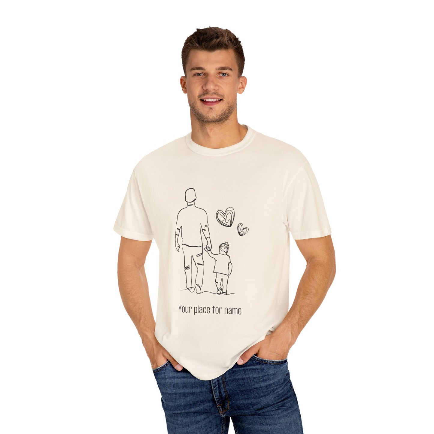 Personalized Fathers Day T-Shirt - Customizable for Dad and Child