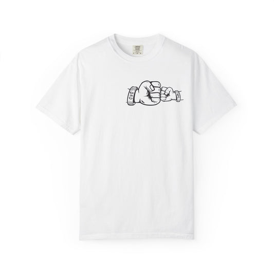 Unisex Garment-Dyed T-shirt with Fathers Day Fist Bump Design - Casual, Comfortable, Perfect for Everyday Wear