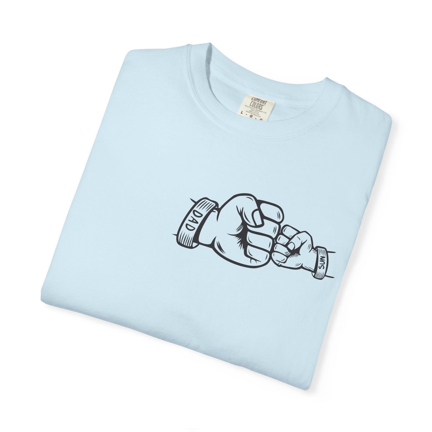 Unisex Garment-Dyed T-shirt with Fathers Day Fist Bump Design - Casual, Comfortable, Perfect for Everyday Wear
