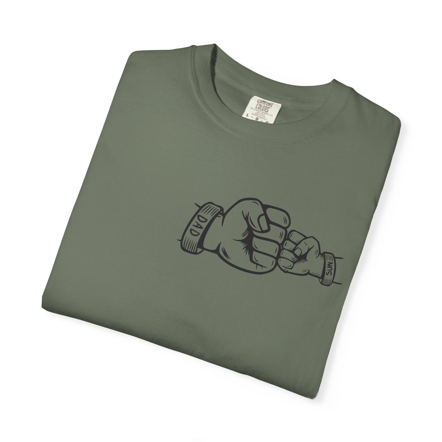 Unisex Garment-Dyed T-shirt with Fathers Day Fist Bump Design - Casual, Comfortable, Perfect for Everyday Wear