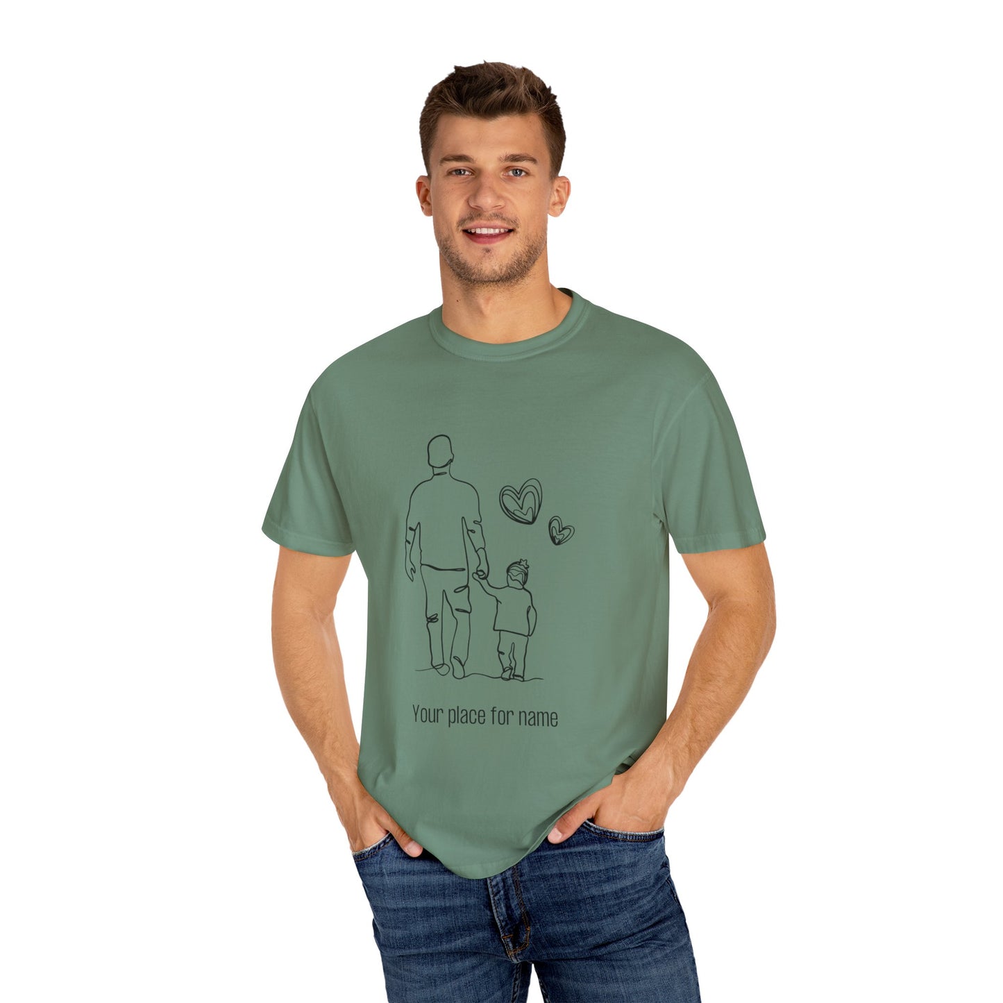 Personalized Fathers Day T-Shirt - Customizable for Dad and Child
