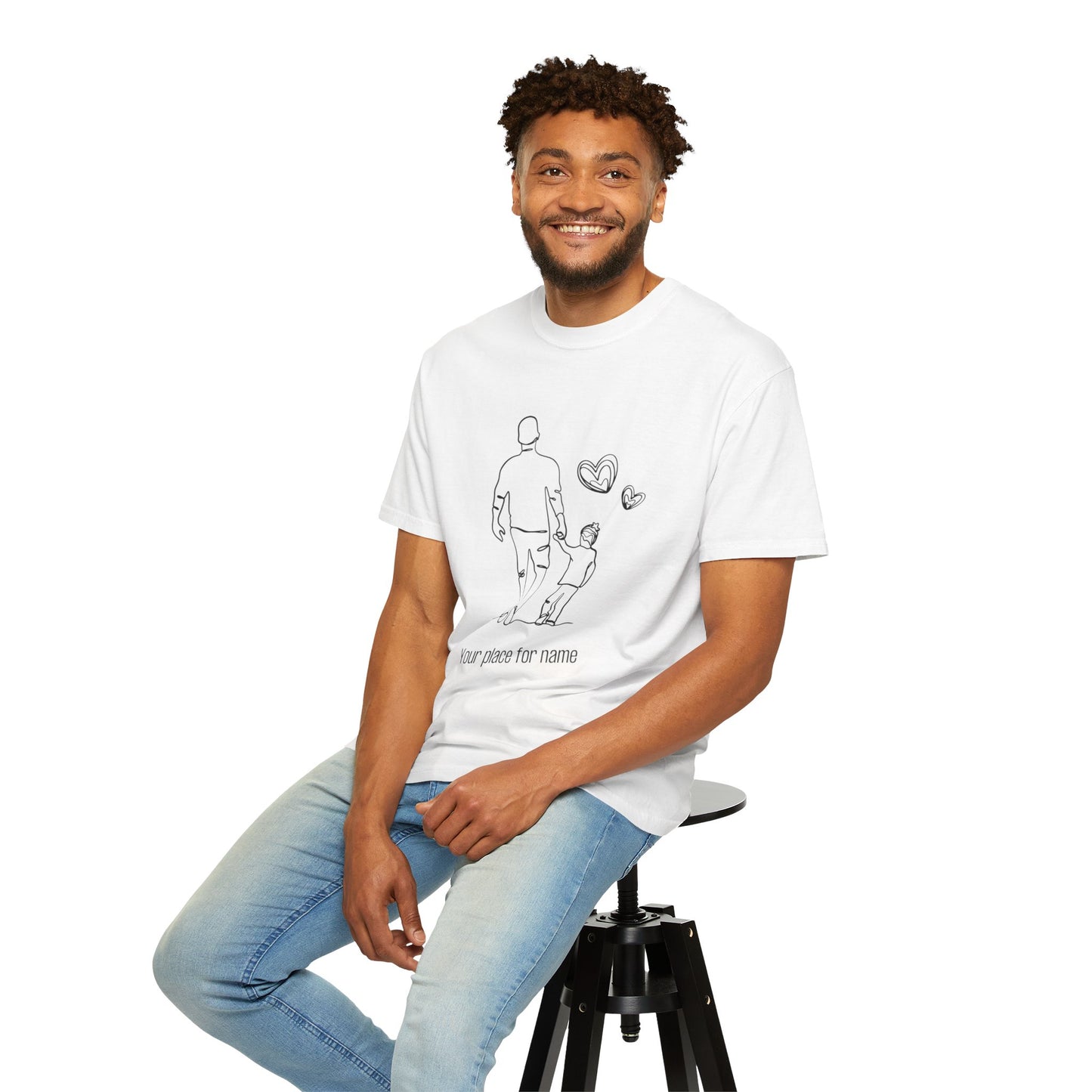 Personalized Fathers Day T-Shirt - Customizable for Dad and Child