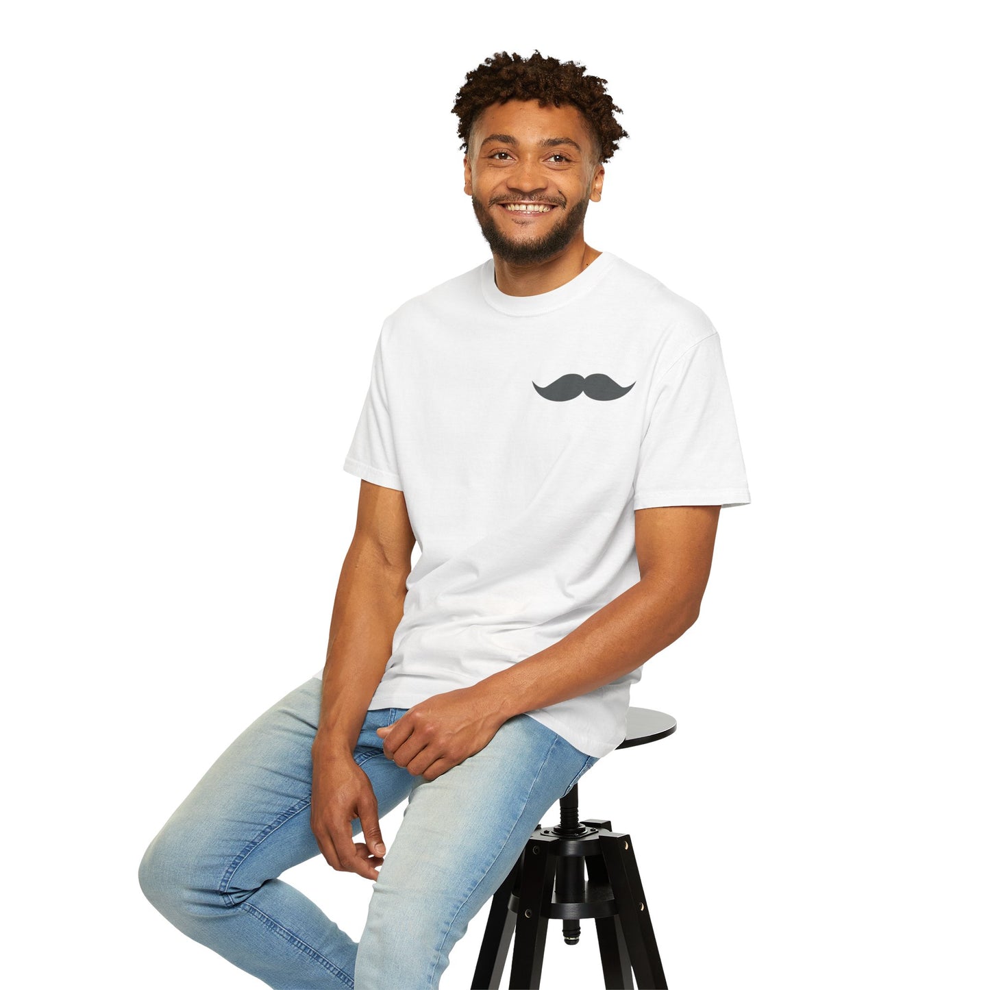 Funny Mustache Unisex Garment-Dyed T-Shirt - Perfect for Gifts and Celebrations Fathers Day