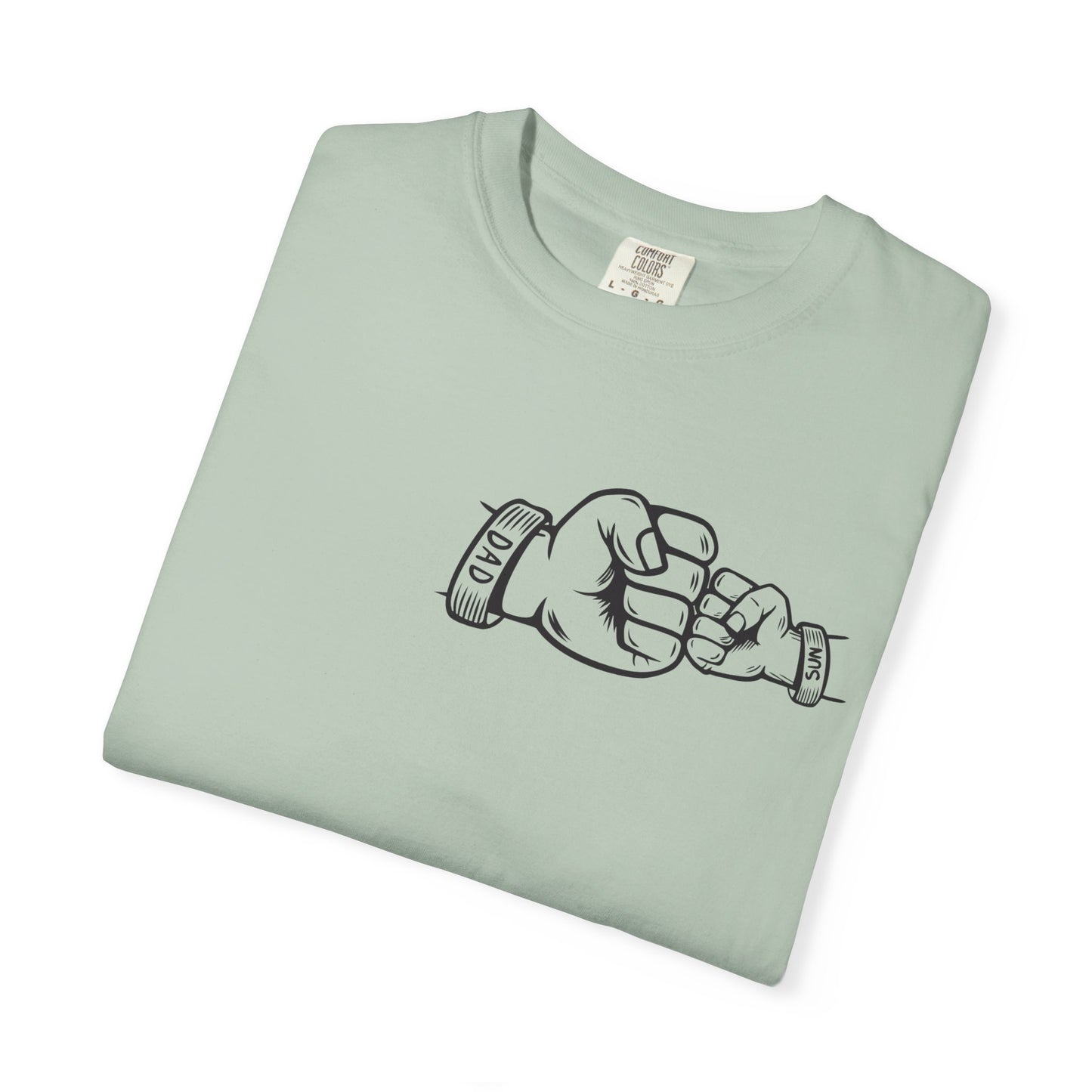 Unisex Garment-Dyed T-shirt with Fathers Day Fist Bump Design - Casual, Comfortable, Perfect for Everyday Wear