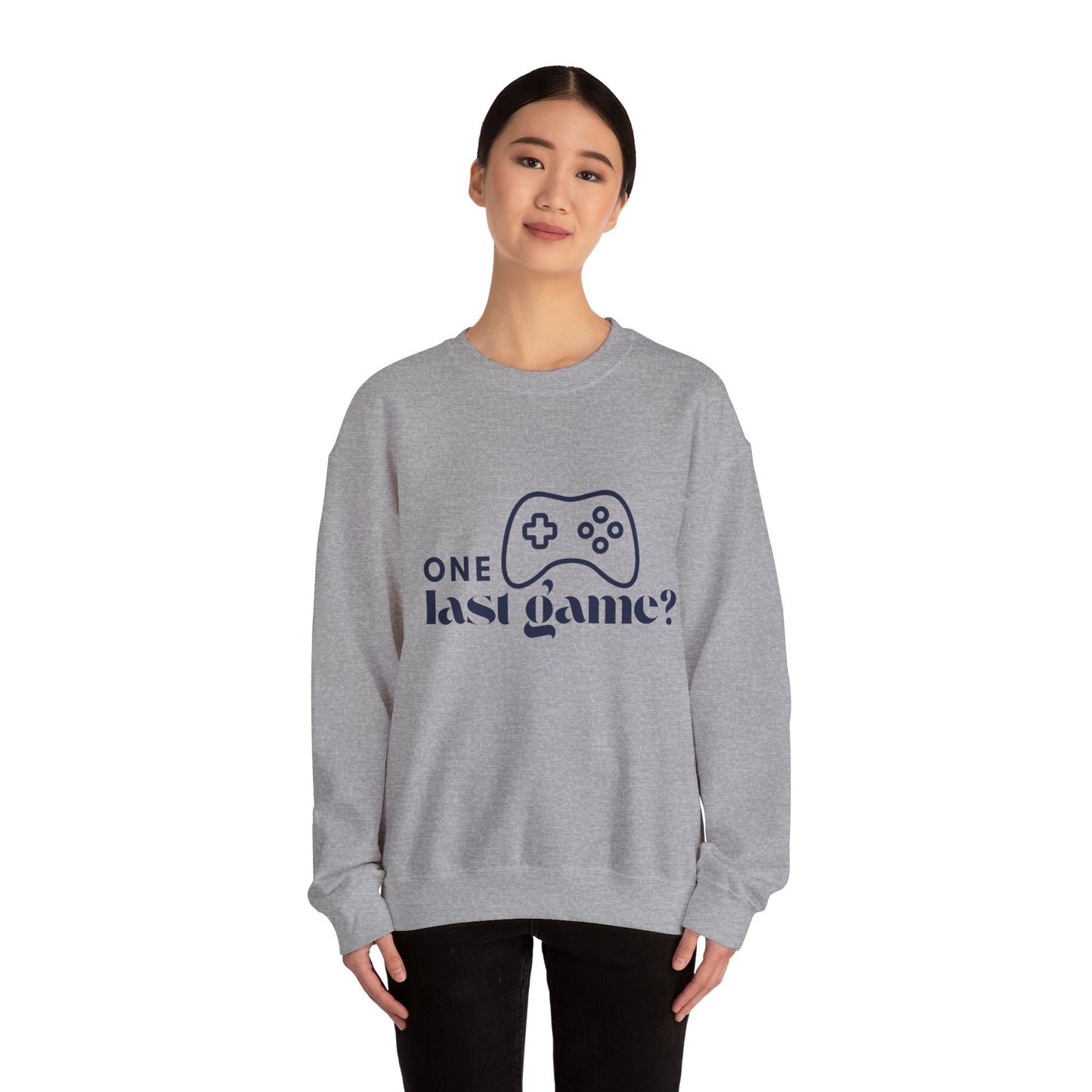 One Last Game? Crewneck Sweatshirt – 'One Last Game?' – Unisex Heavy Blend™