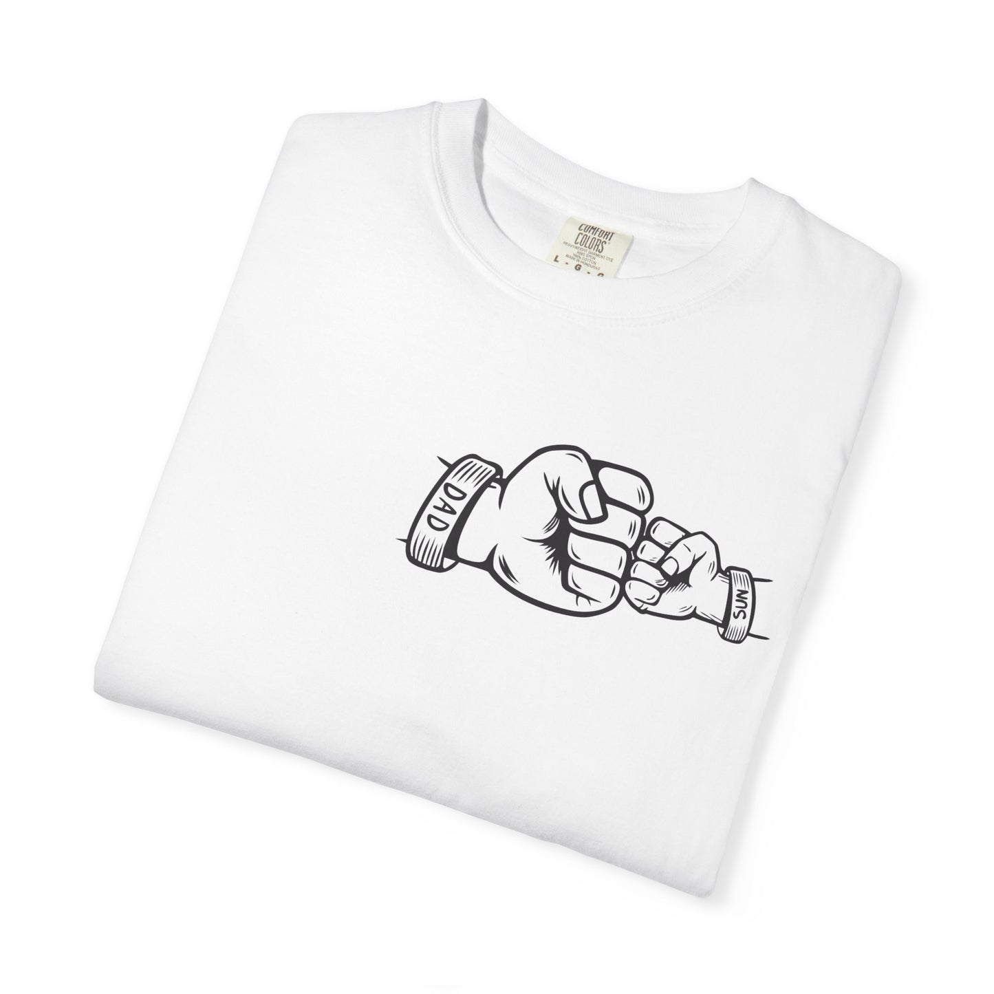 Unisex Garment-Dyed T-shirt with Fathers Day Fist Bump Design - Casual, Comfortable, Perfect for Everyday Wear