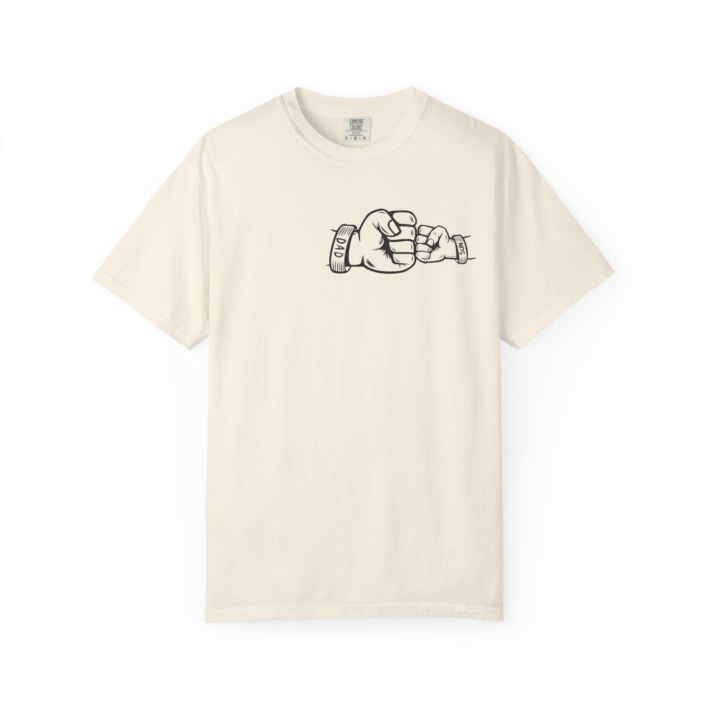 Unisex Garment-Dyed T-shirt with Fathers Day Fist Bump Design - Casual, Comfortable, Perfect for Everyday Wear