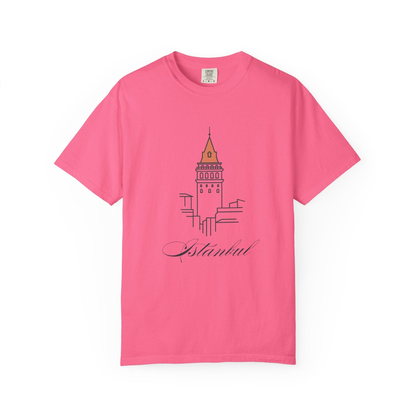 Galata Tower Istanbul Unisex Garment-Dyed T-shirt - Casual Chic Travel Tee