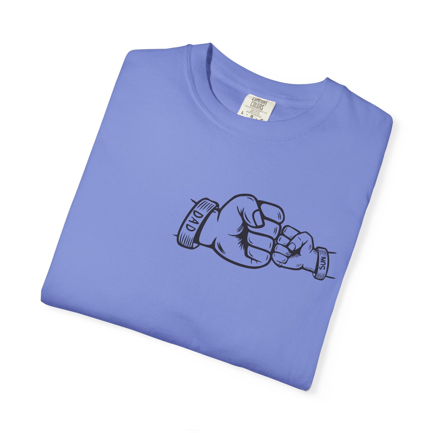 Unisex Garment-Dyed T-shirt with Fathers Day Fist Bump Design - Casual, Comfortable, Perfect for Everyday Wear