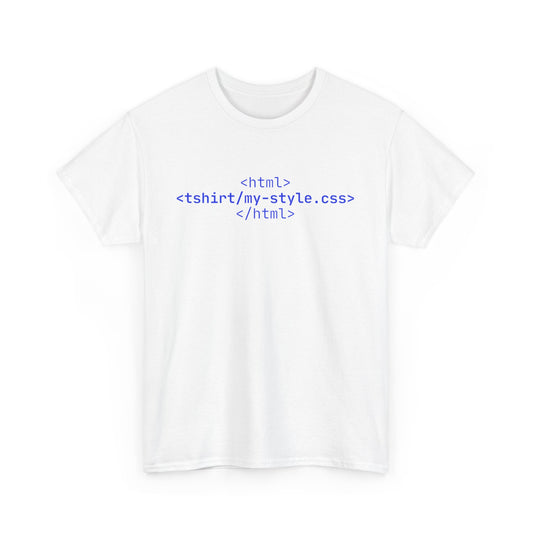 HTML Code Unisex Heavy Cotton Tee for Tech Lovers