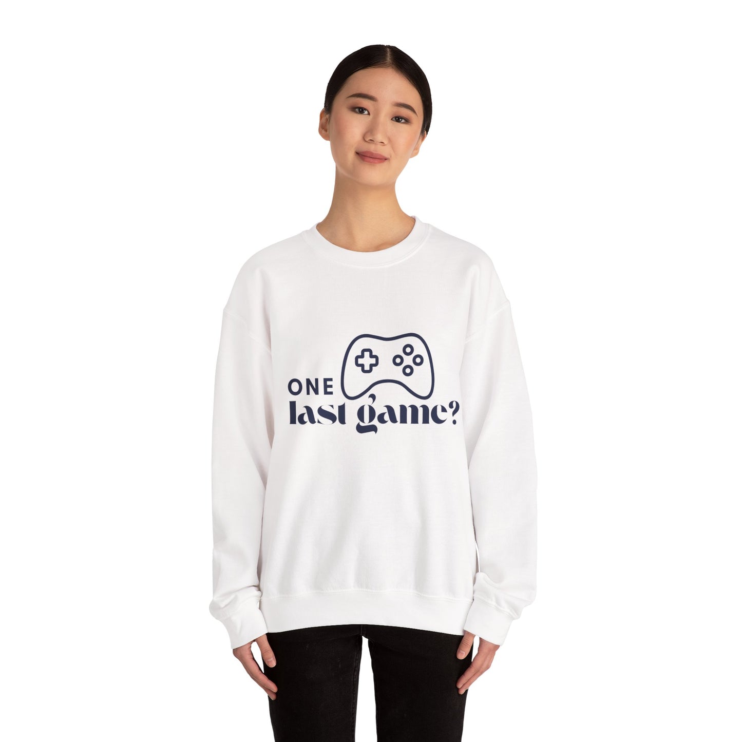 One Last Game? Crewneck Sweatshirt – 'One Last Game?' – Unisex Heavy Blend™