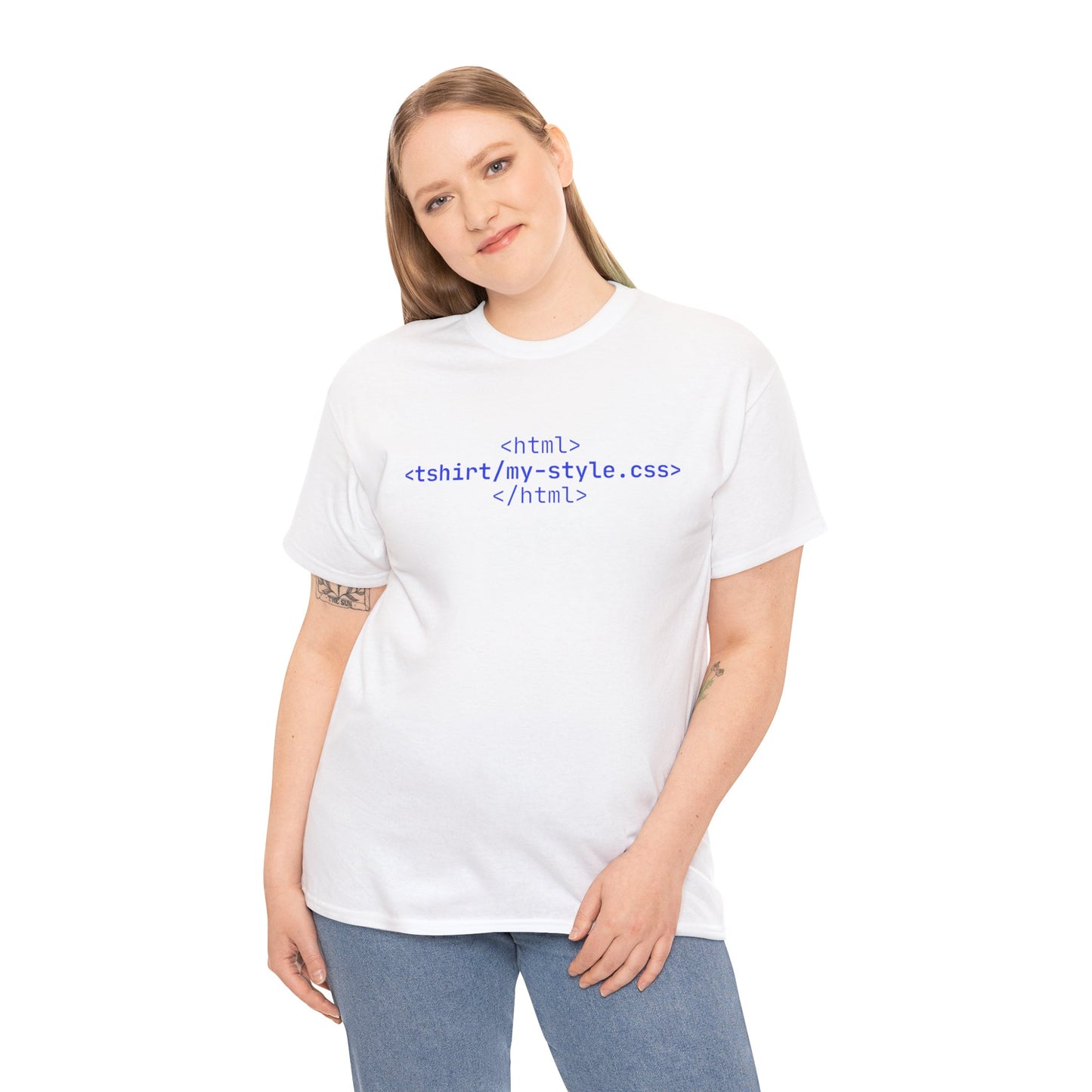 HTML Code Unisex Heavy Cotton Tee for Tech Lovers