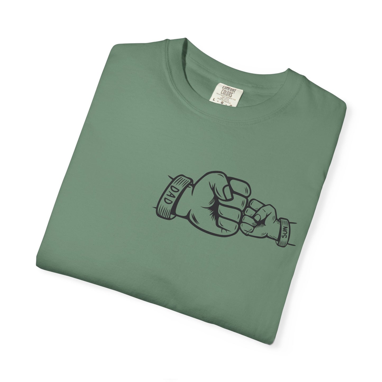 Unisex Garment-Dyed T-shirt with Fathers Day Fist Bump Design - Casual, Comfortable, Perfect for Everyday Wear