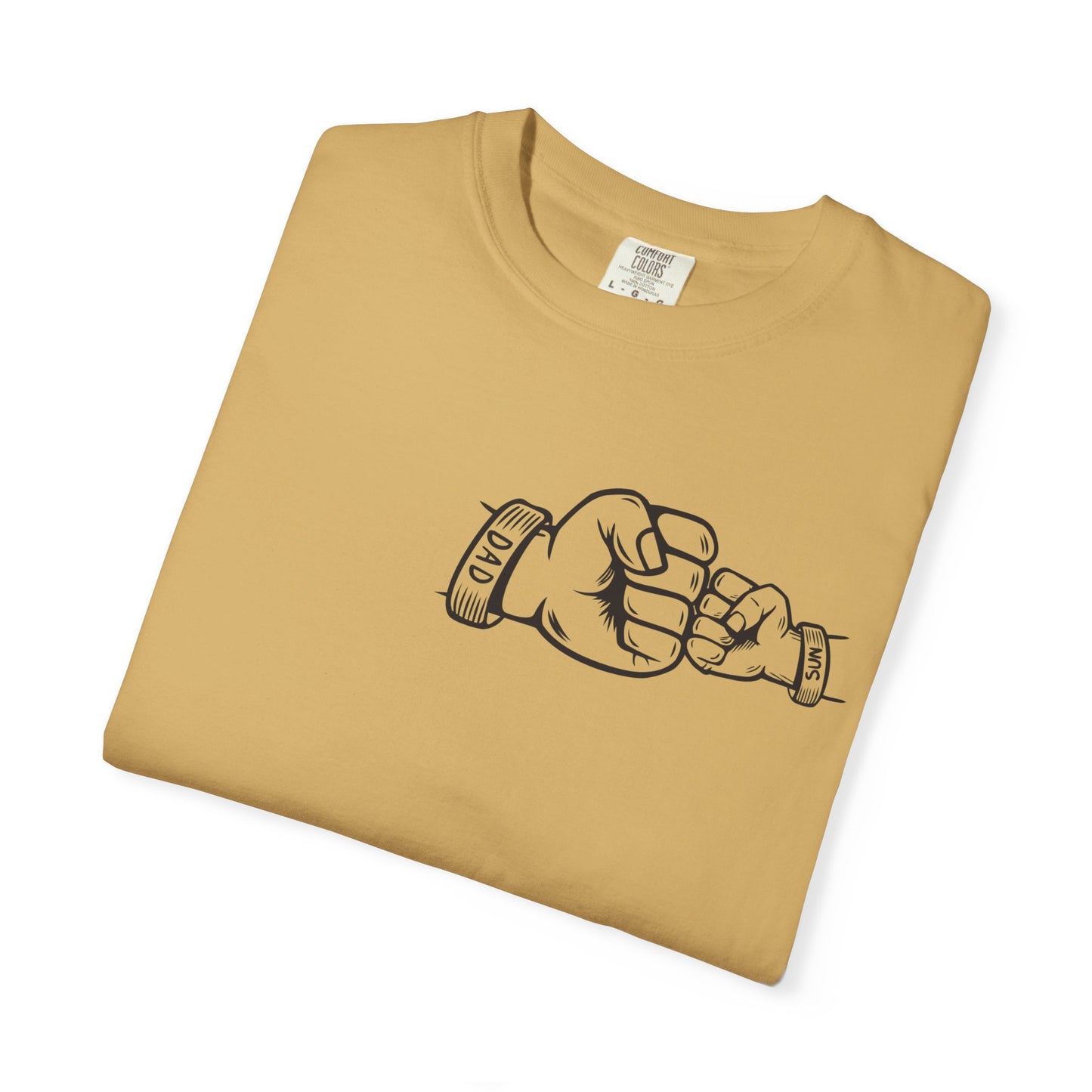 Unisex Garment-Dyed T-shirt with Fathers Day Fist Bump Design - Casual, Comfortable, Perfect for Everyday Wear