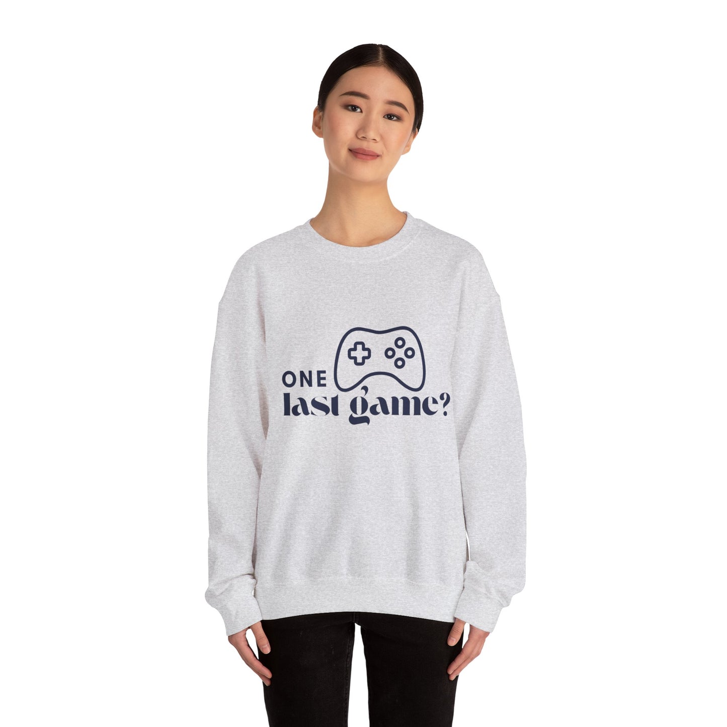 One Last Game? Crewneck Sweatshirt – 'One Last Game?' – Unisex Heavy Blend™