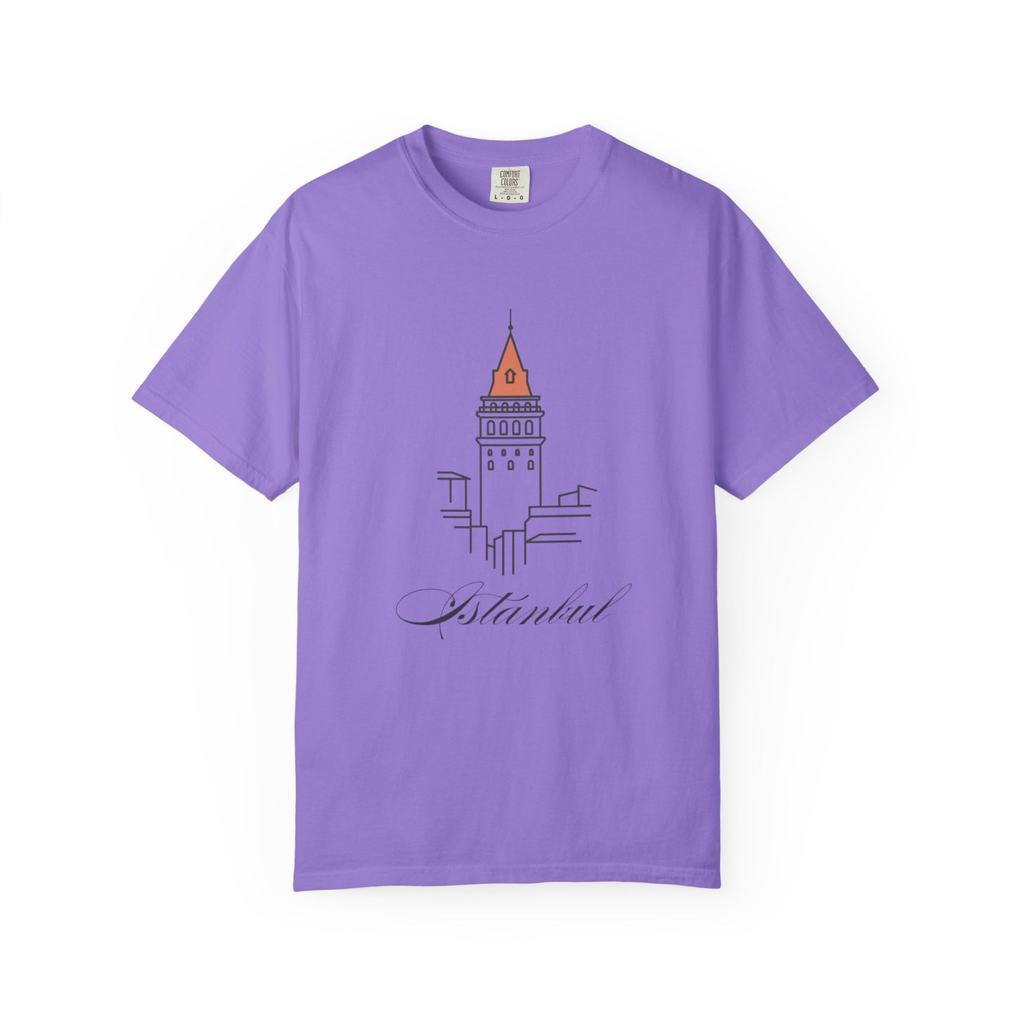 Galata Tower Istanbul Unisex Garment-Dyed T-shirt - Casual Chic Travel Tee